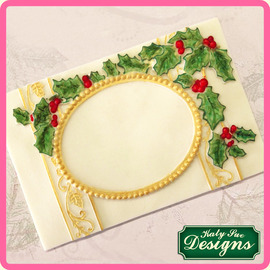 Katy Sue designs Vintage Noël plaque ovale ouverture moule gâteau CP0014